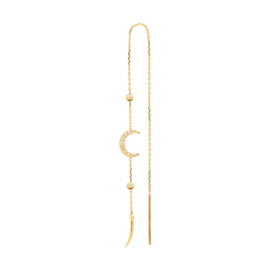 Single Orbit Moon Earring