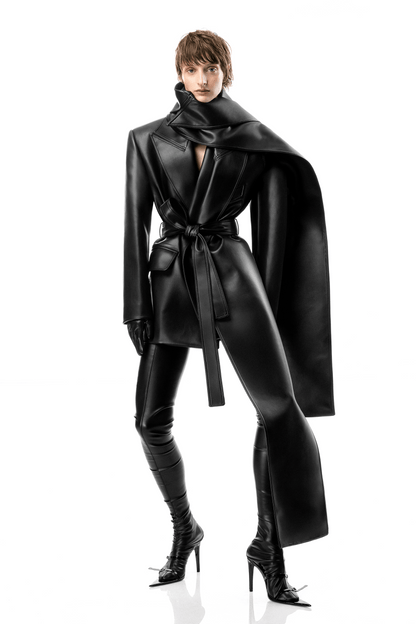 Vegan Leather SCARF BLAZER