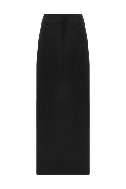 Black wool skirt