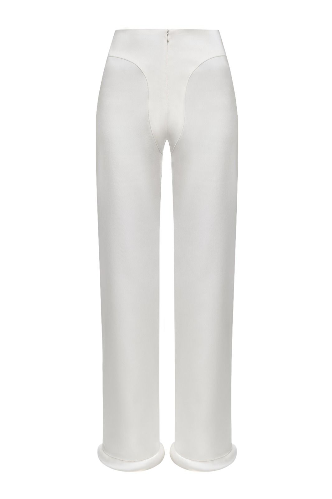 Hight-Waist Pants With Cuffed Hem