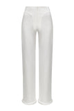Hight-Waist Pants With Cuffed Hem