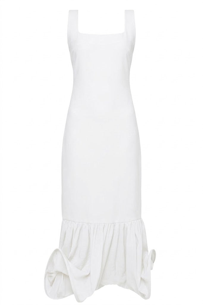 Circle-Pantsed Dress White