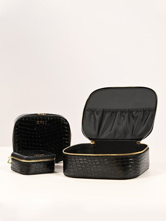 Large Black Ela Cosmetic Bag