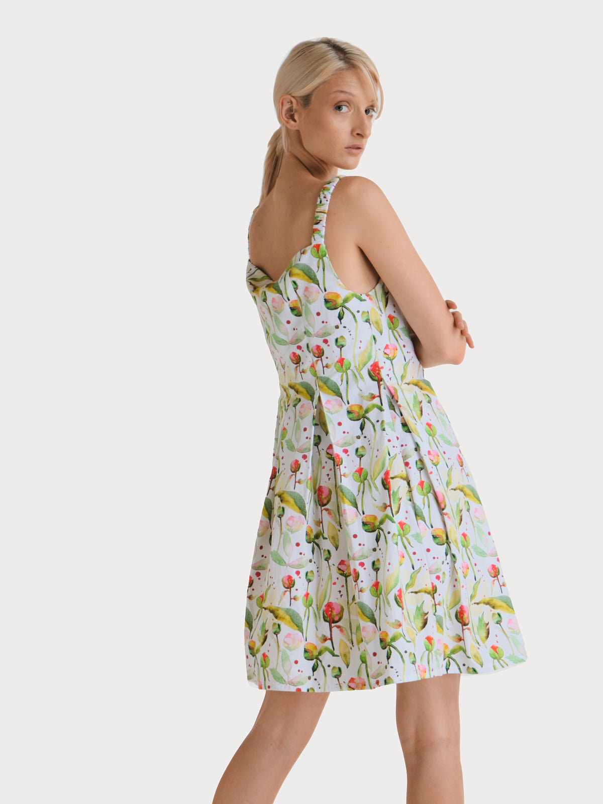 Floral dress with buttons