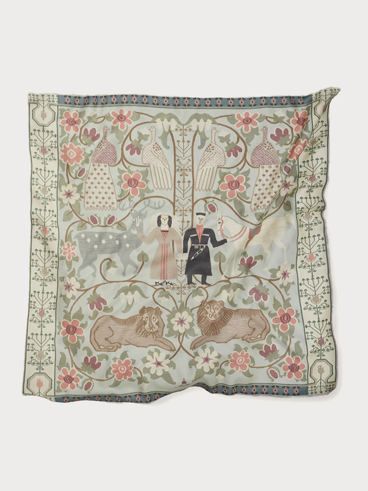 kokosha shawl scarf ,,Georgian wedding'' mint