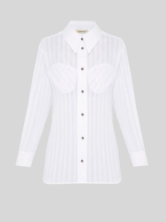White Corset Detail Shirt
