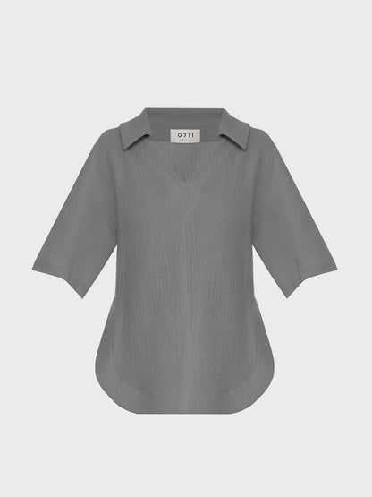 Grey Polo Top