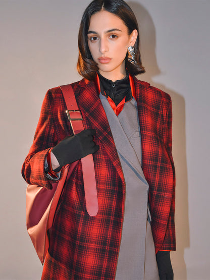 Checked Wool Coat