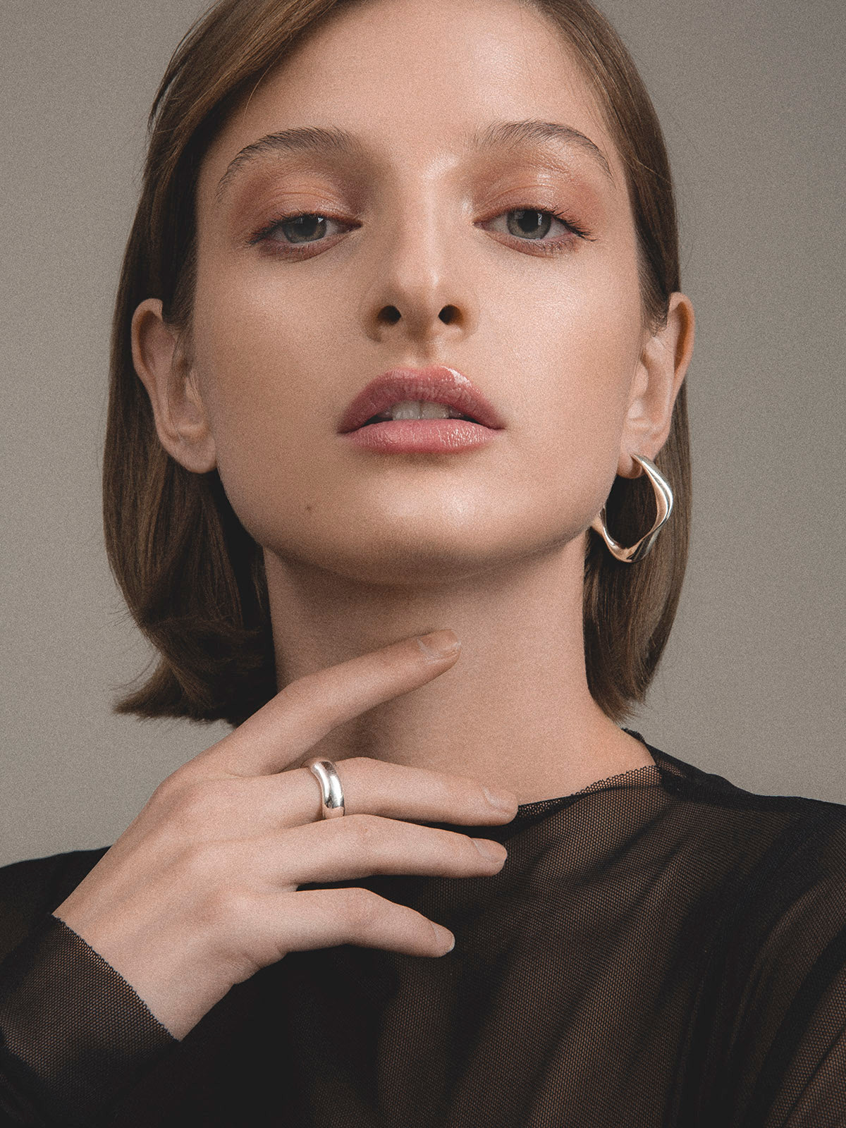 Silver twisted earrings