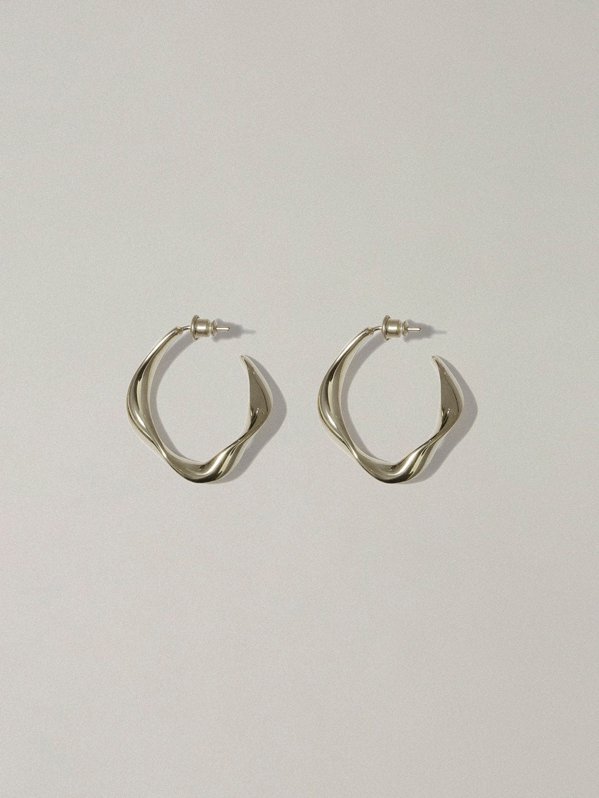 Silver twisted earrings