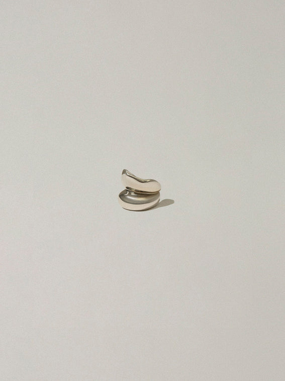 Silver folded ear cuff
